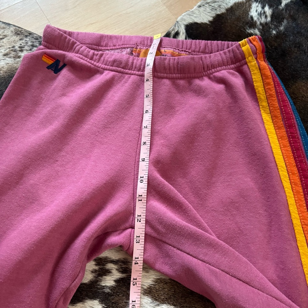 AVIATOR NATION 5 Stripe Sweatpants in a MagentaSize Large - Picture 8 of 9